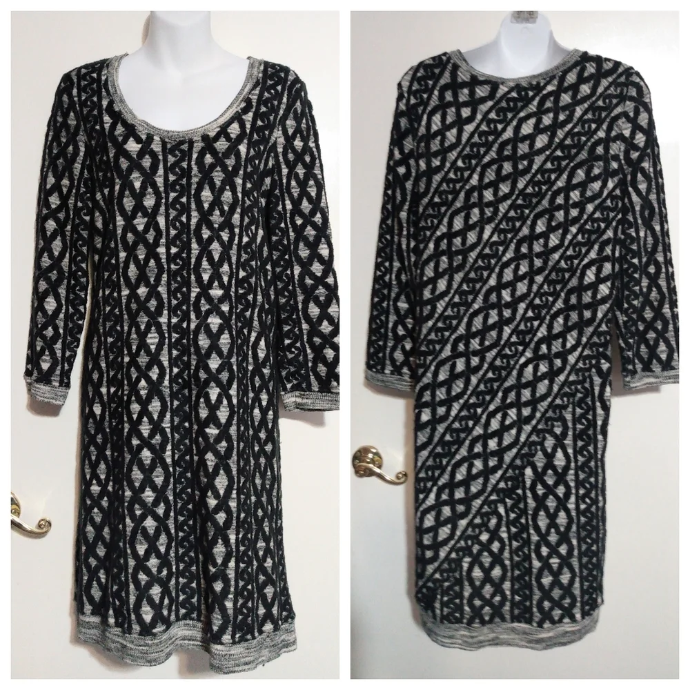 Anthropologie MOTH black lattice sweater dress M - Picture 2 of 15